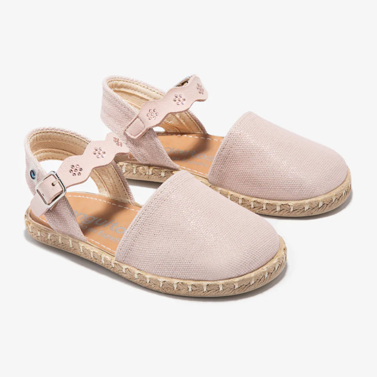 Conguitos - Sandali estivi in juta con zeppa per bambina comodi