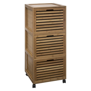 Meuble colonne 3 tiroirs "Sicela" bambou
