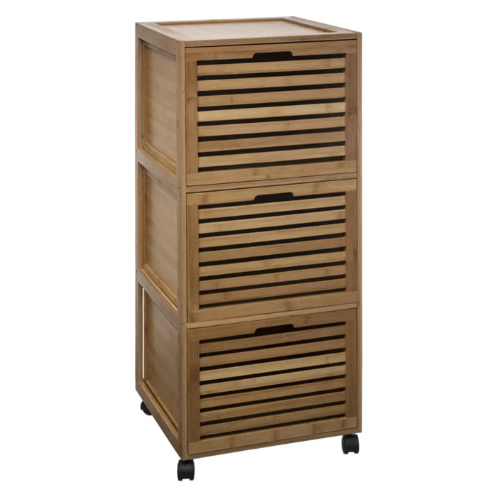 Meuble colonne 3 tiroirs "Sicela" bambou