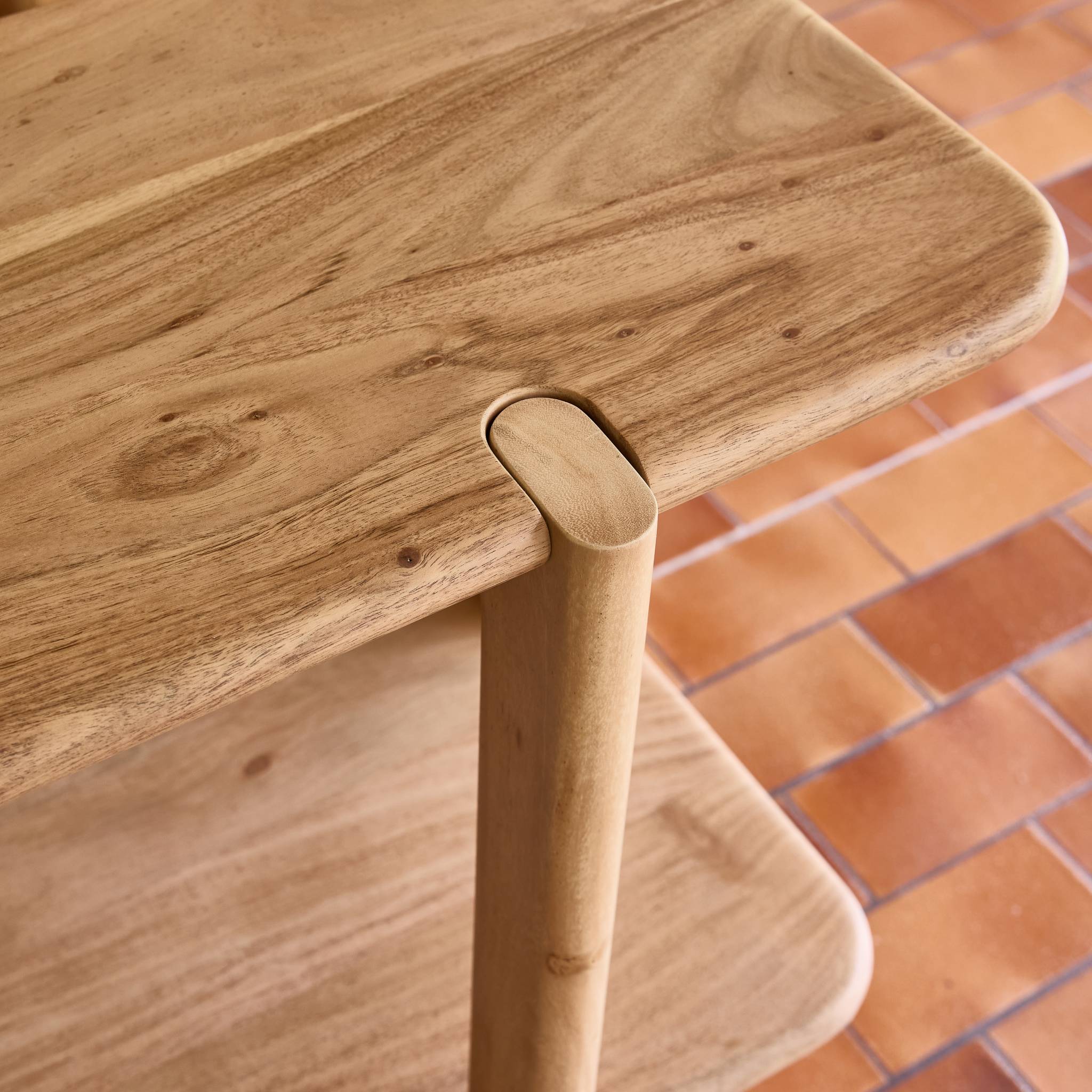 Console exotique bois d'acacia 1 étagère REVA
