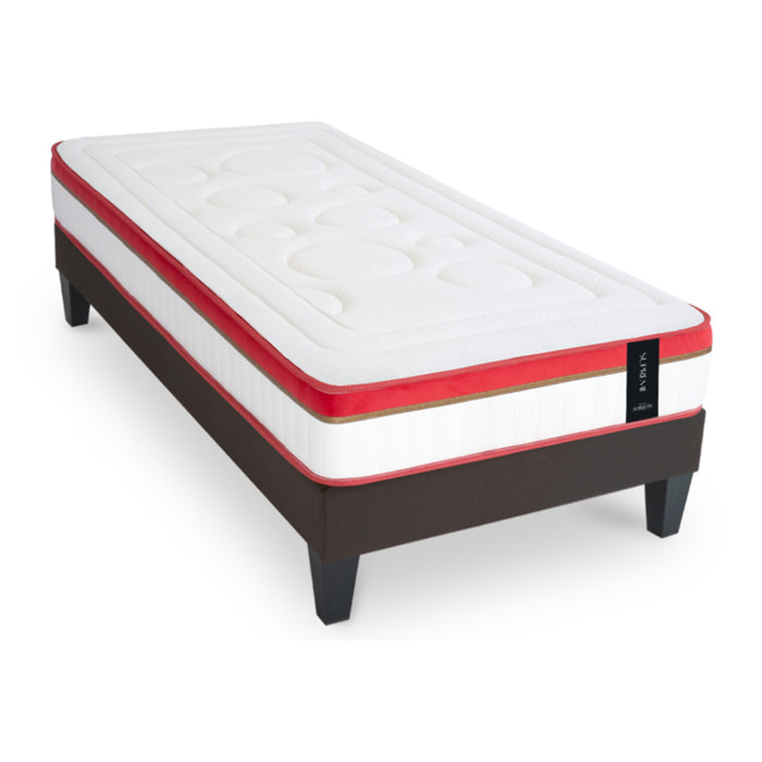 Ensemble Matelas Suprême & Sommier Kit Tissu, Mémoire de Forme & Mousse Haute Densité, 24 cm, Soutien Ferme