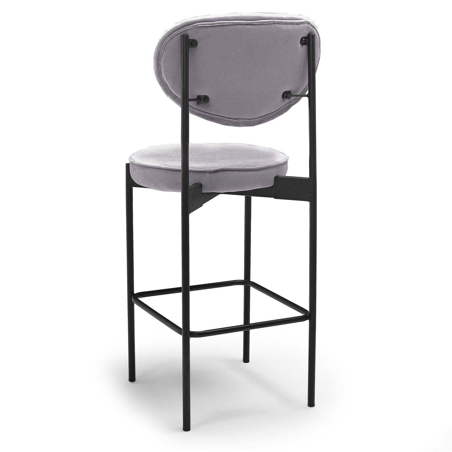 LIER - Coppia di 2 sgabelli alti di design in velluto grigio