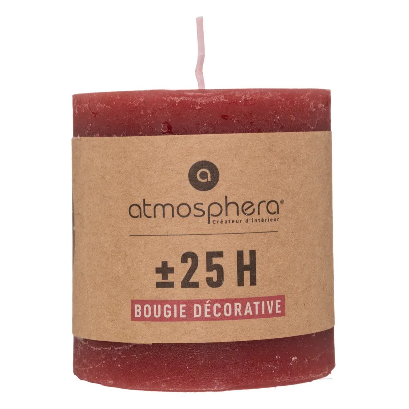 Bougie rustique rouge 220g
