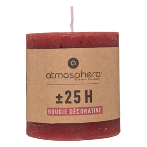 Bougie rustique rouge 220g