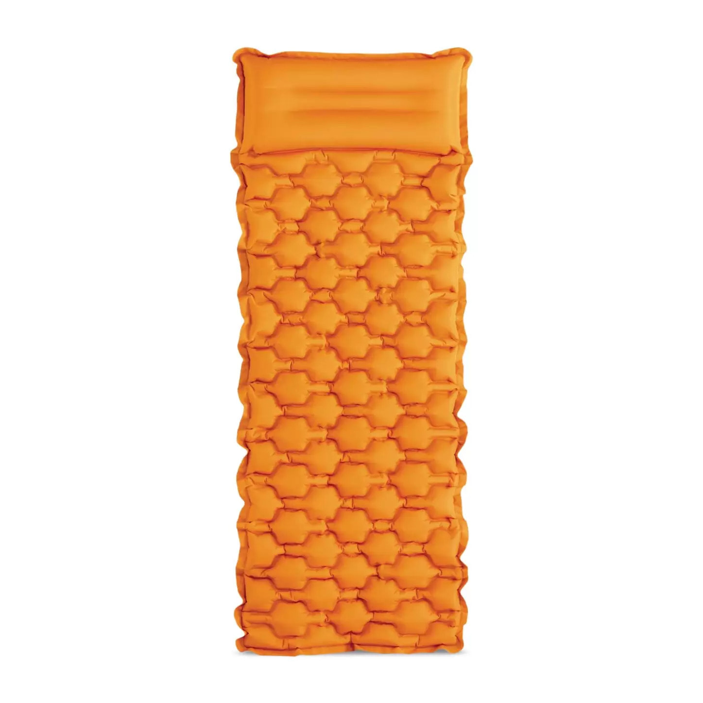 Intex 64098NP - Materasso Gonfiabile Camping Singolo in TPU, Struttura Ondulata, Arancione, 71x191x11 cm