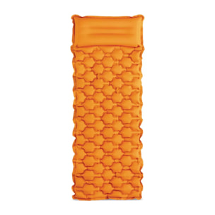 Intex 64098NP - Materasso Gonfiabile Camping Singolo in TPU, Struttura Ondulata, Arancione, 71x191x11 cm