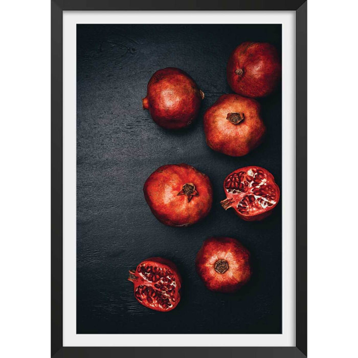 Affiche collection une livre de grenade Affiche + cadre en bois - Noir