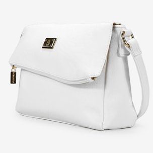 Bolso bandolera blanco con solapa