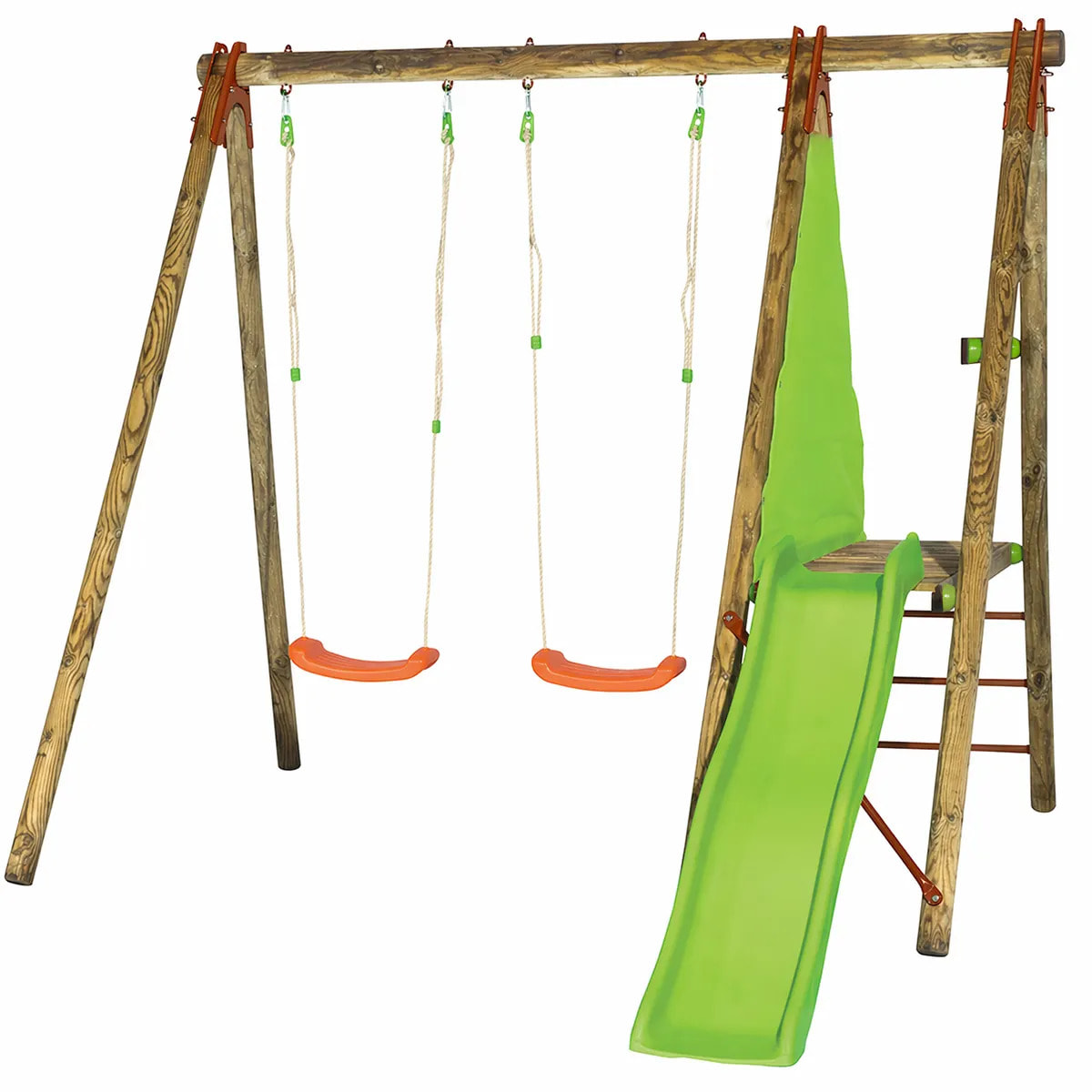 Balançoire en bois 2,30 m Topwood DANI - 4 enfants
