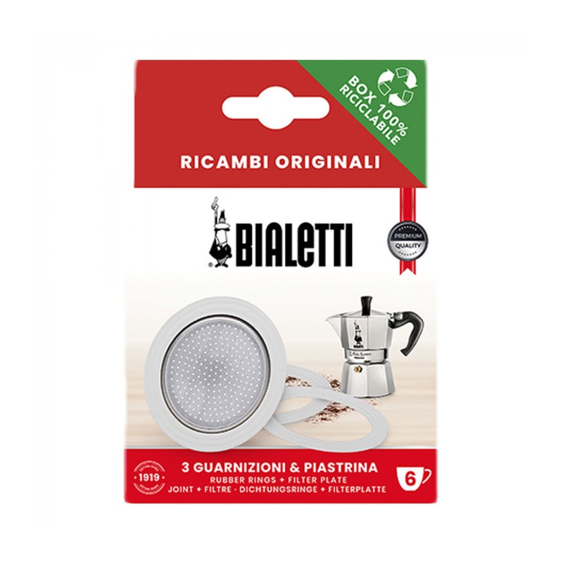 3 joints + 1 filtre Bialetti Moka Express 6 tasses