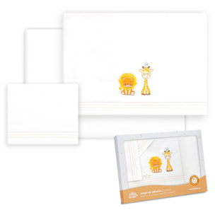 Triptico Coche Leon Jirafa Pajarito Blanco