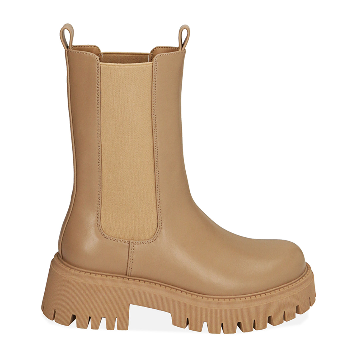 Chelsea boots beige, tacón 5,5 cm