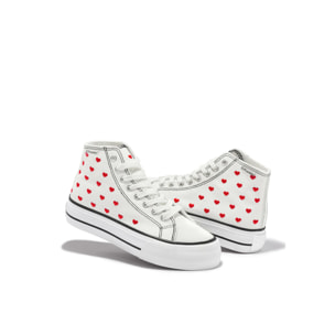 Zapatillas Altas de Mujer One Way Love Heart / White Special Edition D.Franklin