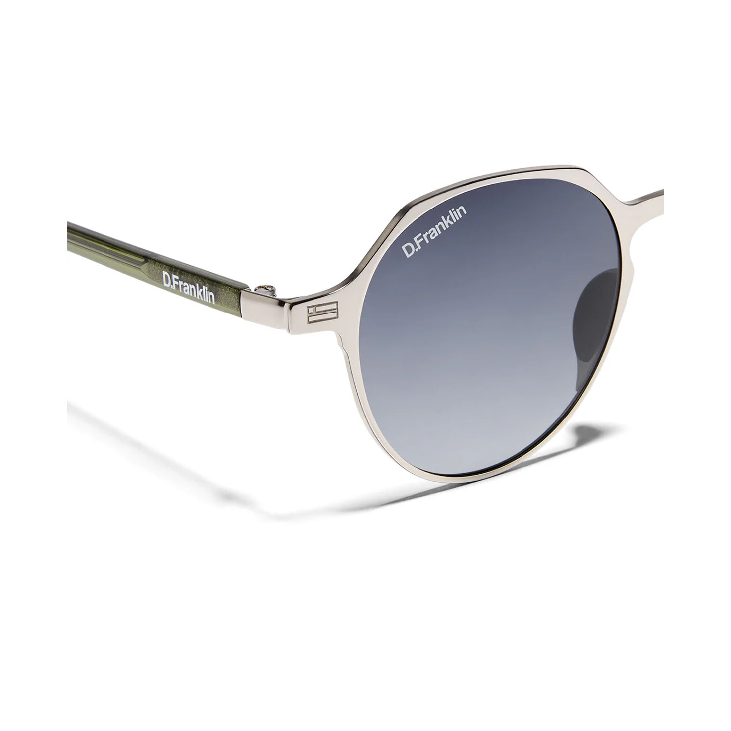 Gafas De Sol D. Franklin Ultra Light S Round Metal Silver / Gradient Smoke