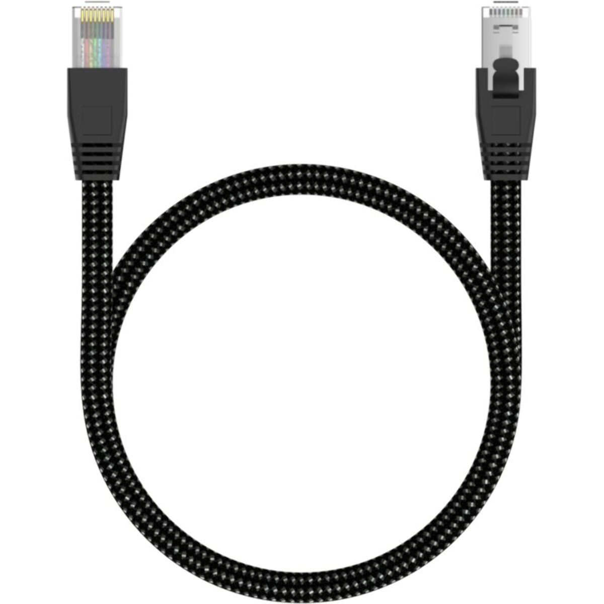 Câble Ethernet ADEQWAT RJ45 1M Droit CAT8 noir