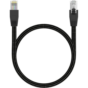 Câble Ethernet ADEQWAT RJ45 1M Droit CAT8 noir