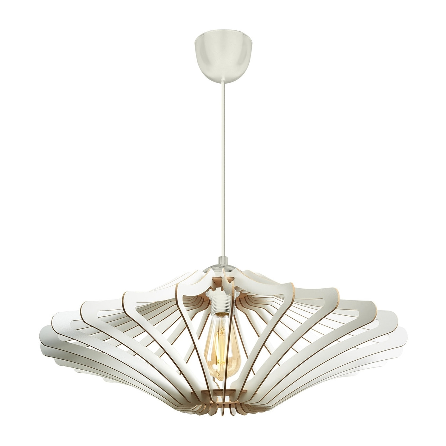 Lámpara de techo, mdf, blanco, colección Covadonga, 59x59x55, casquillo E 27 Max 45 - 60