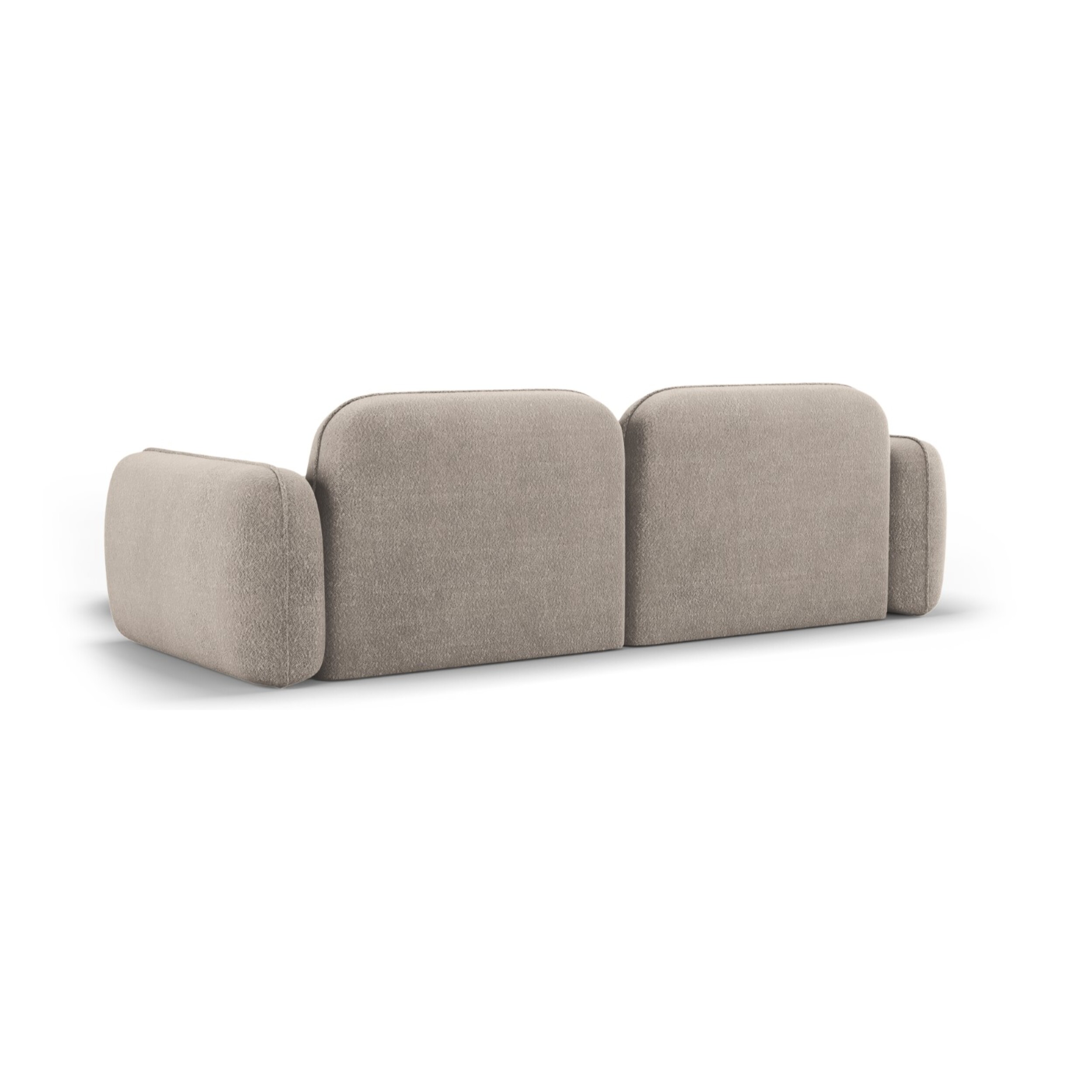 Canapé d'angle droit modulable "Lucien" 3 places en velours beige foncé