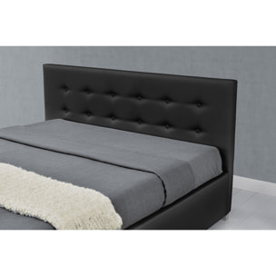 Stucture de lit avec coffre de rangement 140 x 190 cm noir BILBAO