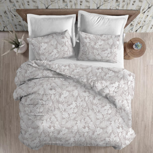 Parure copripiumino flanella clorofilla beige flanella 100% cotone