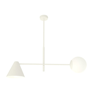 Lampada a sospensione HERMES in acciaio bianco opaco