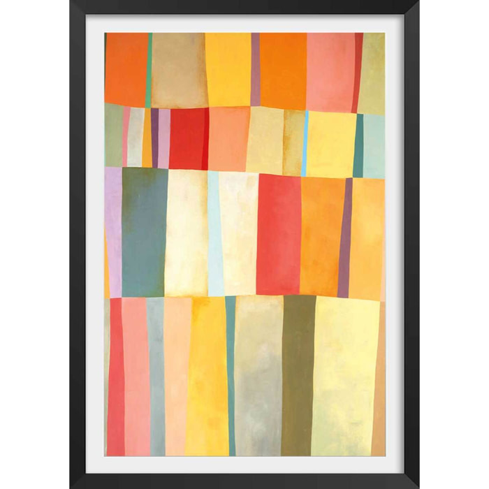 Poster pattern color Affiche + cadre en bois - Noir