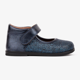 Bailarinas de Bebé de Glitter en Azul Marino