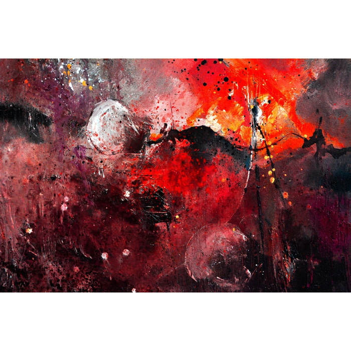Tableau abstrait rouge galaxie Tableau alu Dibond