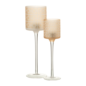 J-Line photophore Sur Pied - verre - beige - large