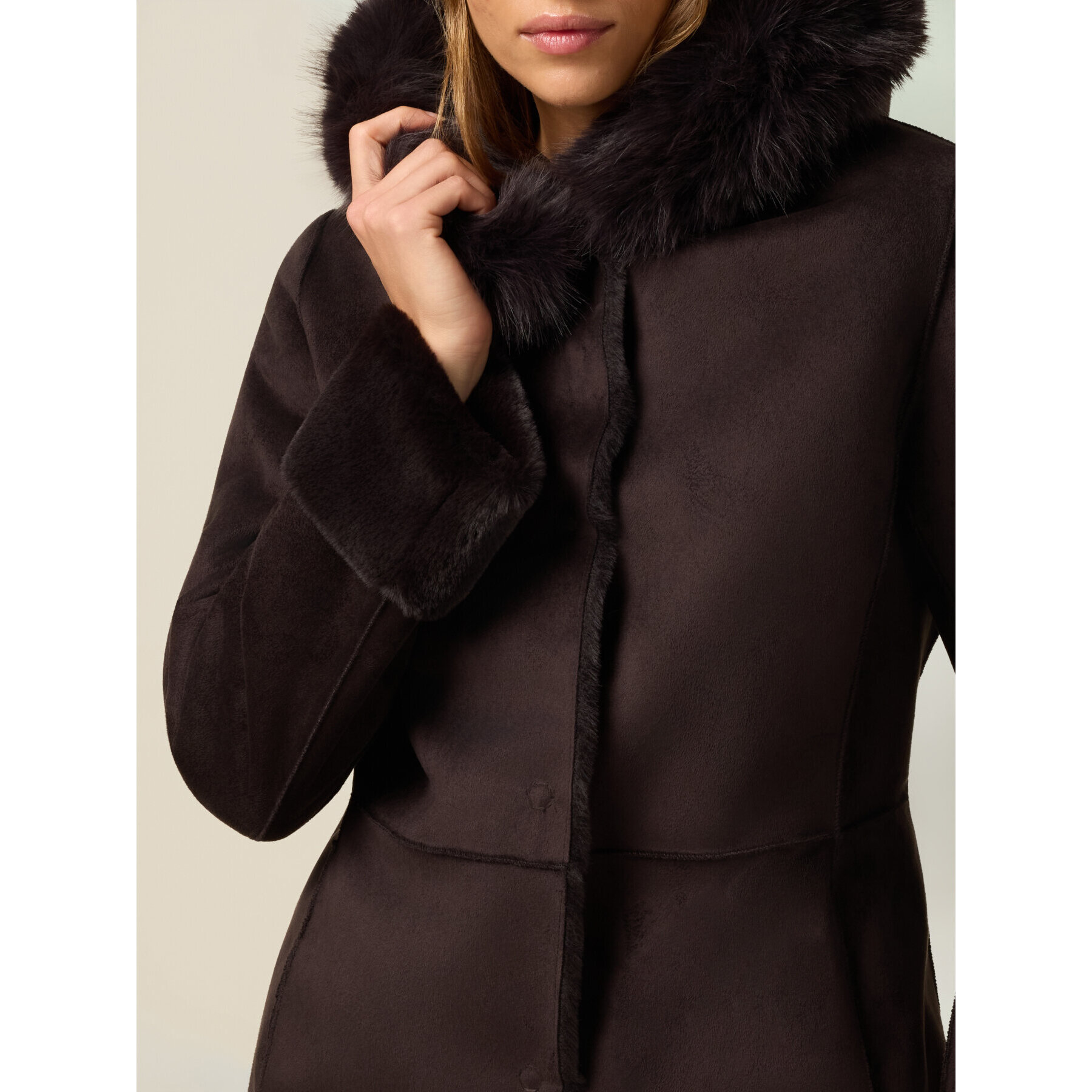 Oltre - Cappotto in tessuto morbido - Marrone