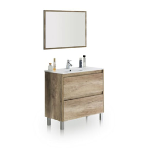 Mueble de baño con espejo Thai 2 cajones Nordik