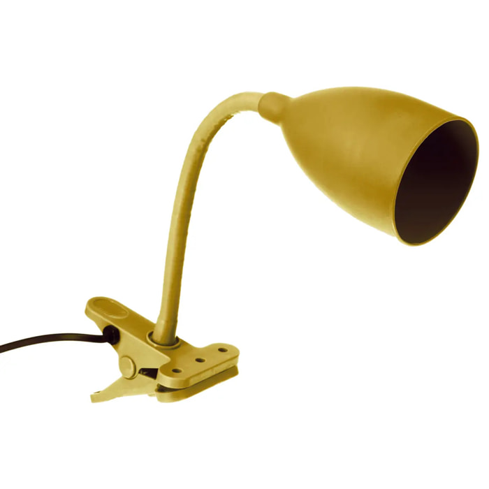 Lampe pince "Sily" - silicone - jaune moutarde H43 cm