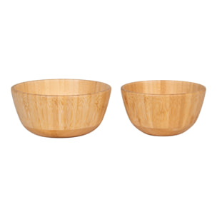 Set 2 Ciotole Chefalu in Bambù Naturale — Ø13 e Ø15 cm