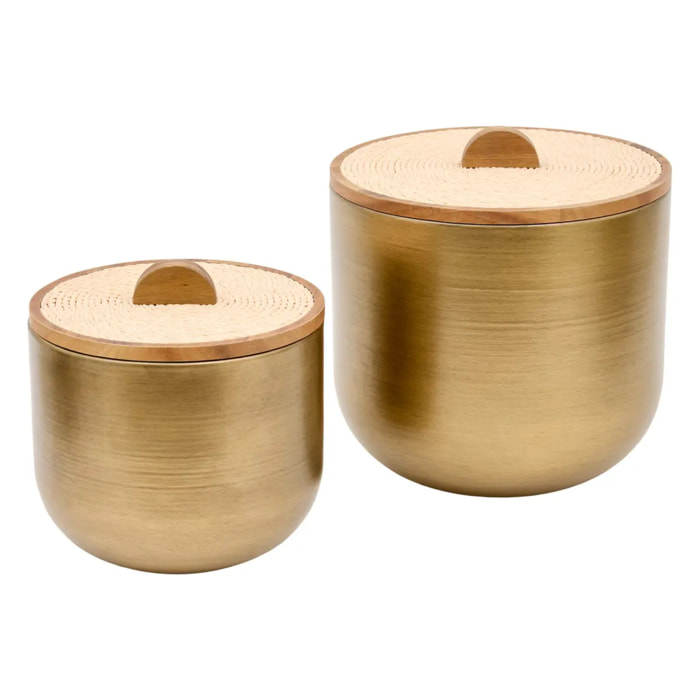 Lot de 2 boîtes déco Erica rondes