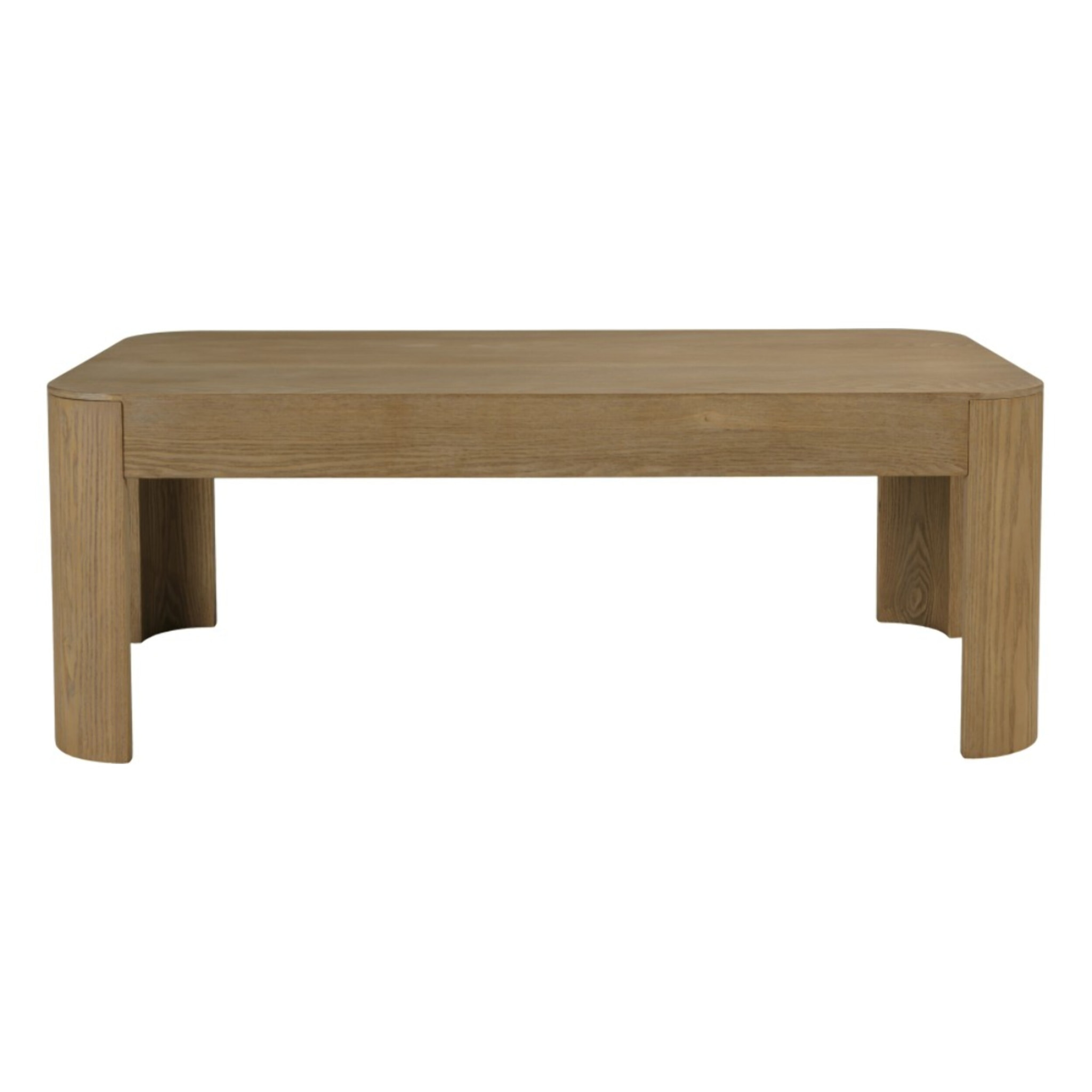ELLA - Table basse rectangulaire L122 couleur naturelle design arrondi