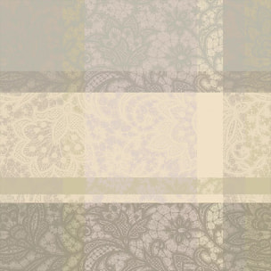 Serviette pur coton motif jacquard beige Mille dentelles naturel