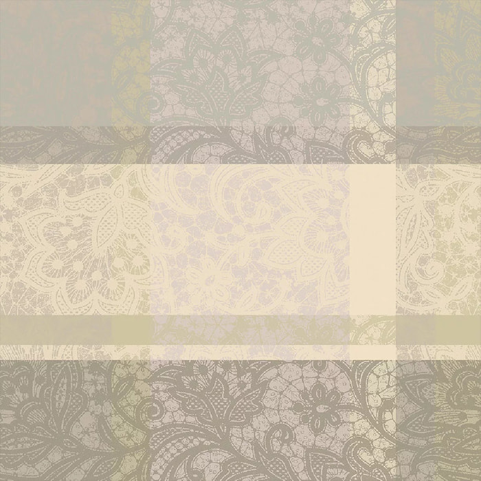 Serviette pur coton motif jacquard beige Mille dentelles naturel