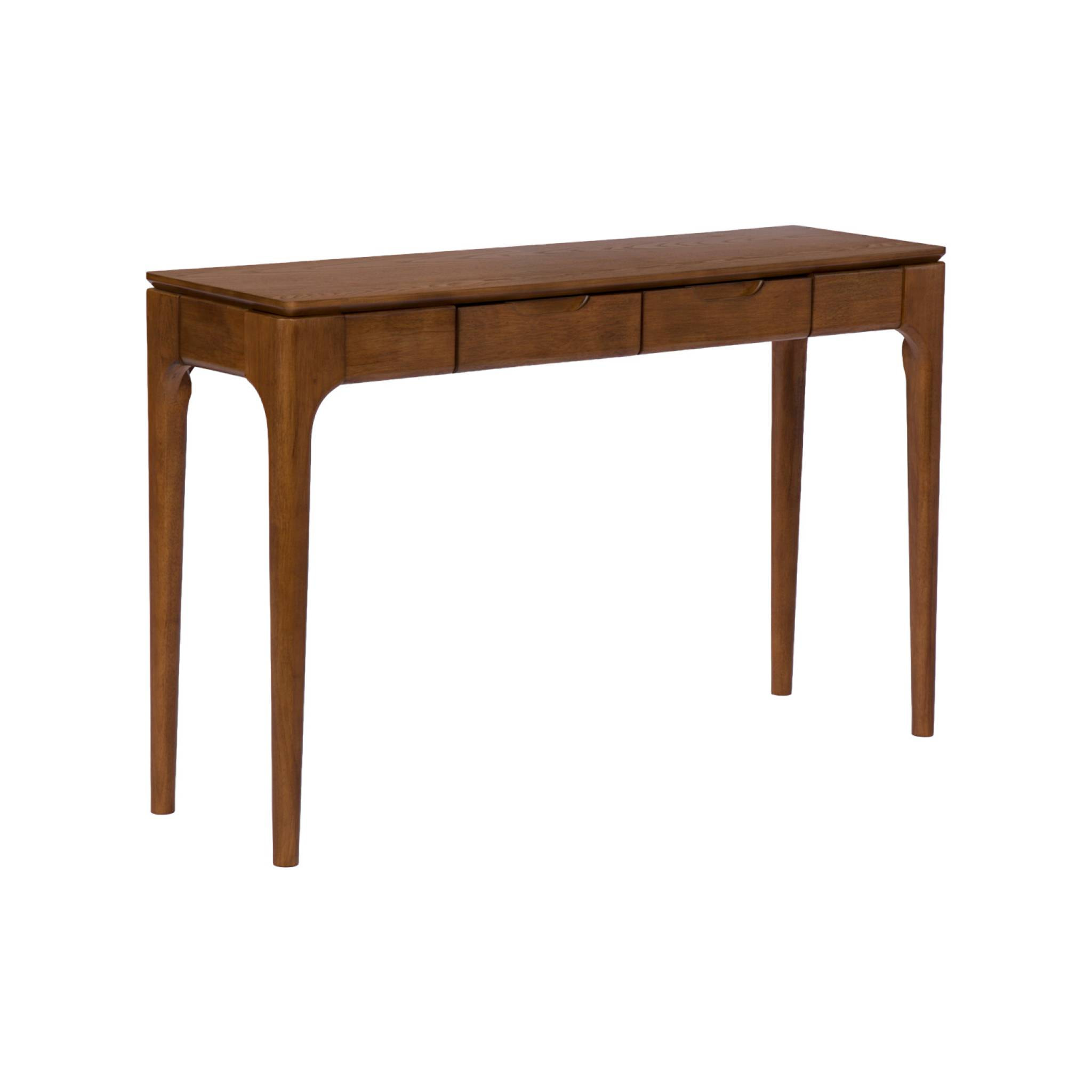 Console bois d'hévéa placage frêne 2 tiroirs ALIENOR