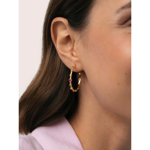 Pendientes Aro Rainbow Bubbles L Baño Oro