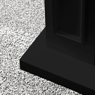 Jefferson - Camino Elettrico da Terra con Effetto Fiamma 89,5x90,5x28 cm in Legno Nero