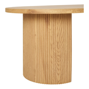 Tavolino da salotto Boavista naturale con doppia base cilindrica 120x60 cm