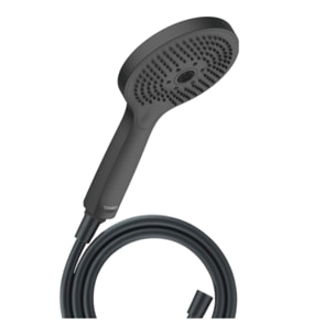 Pommeau de douche 3 jets DURAVIT Universal avec curseur noir mat + flexible de douche