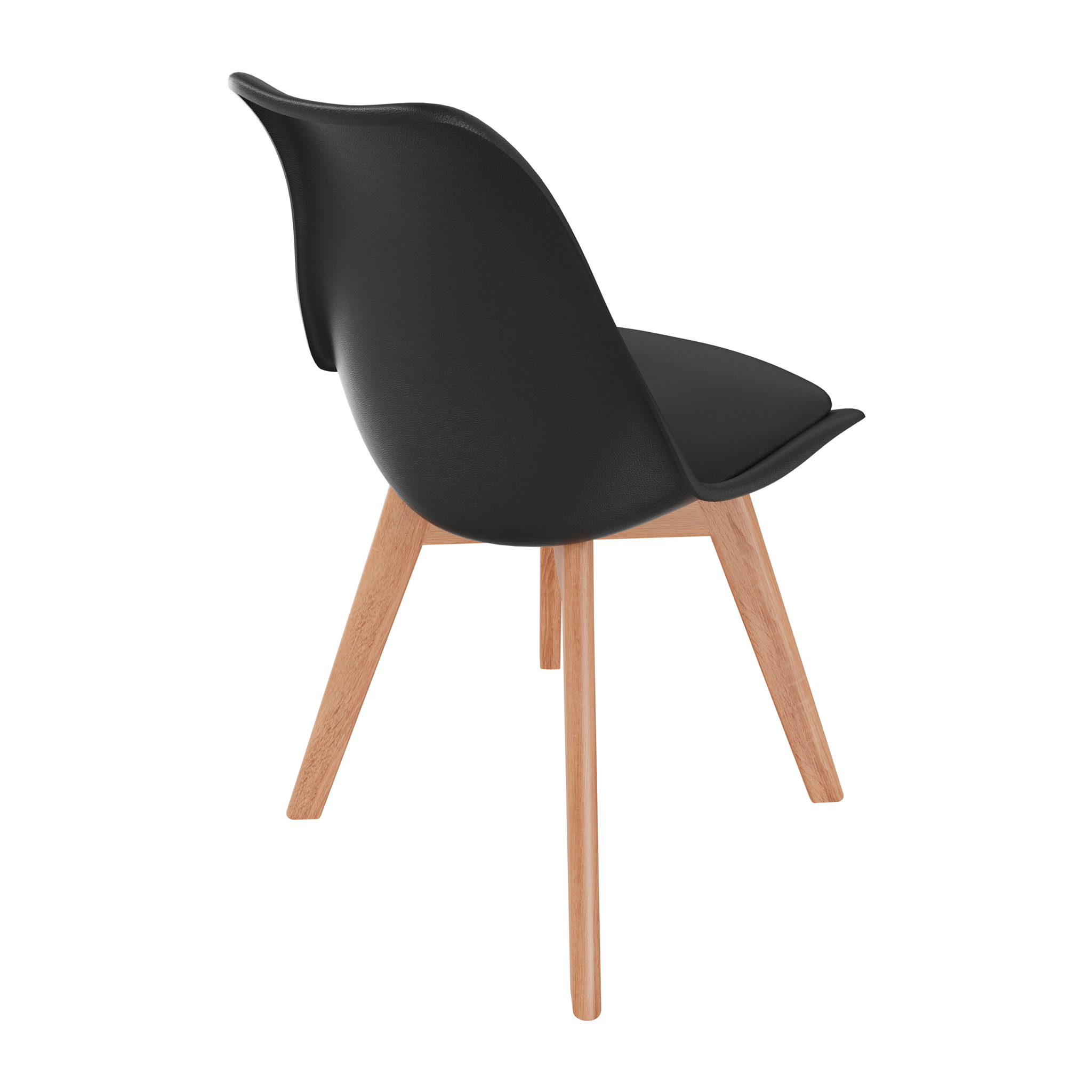 Set Di 4 Sedie Per Sala Da Pranzo Ufficio Con Gambe Faggio Legno Massello Massiccio Stile Nordico Scandinavo Seduta Imbottita Soggiorno Sala Nero