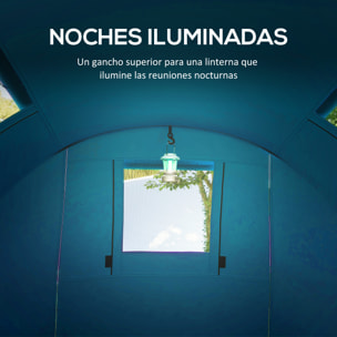 Tienda de Campaña Familiar para 3 Personas Tienda Camping Plegable Ligera con Puertas Ventallas Gancho Bolsa de Transporte Impermeable 3000 mm para Playa Senderismo 470x220x150cm Azul Celeste