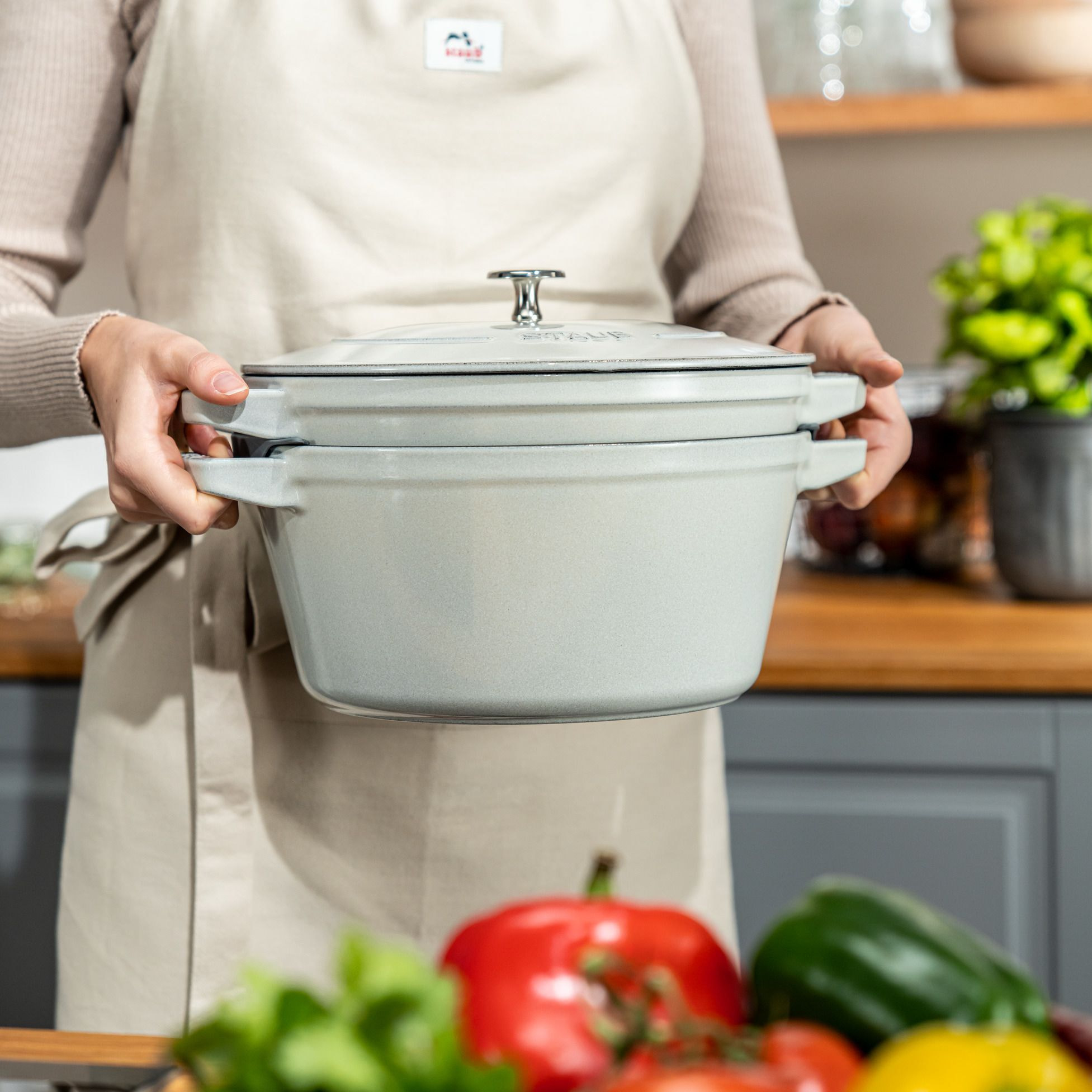 2-pcs, Set empilable, Truffe blanche