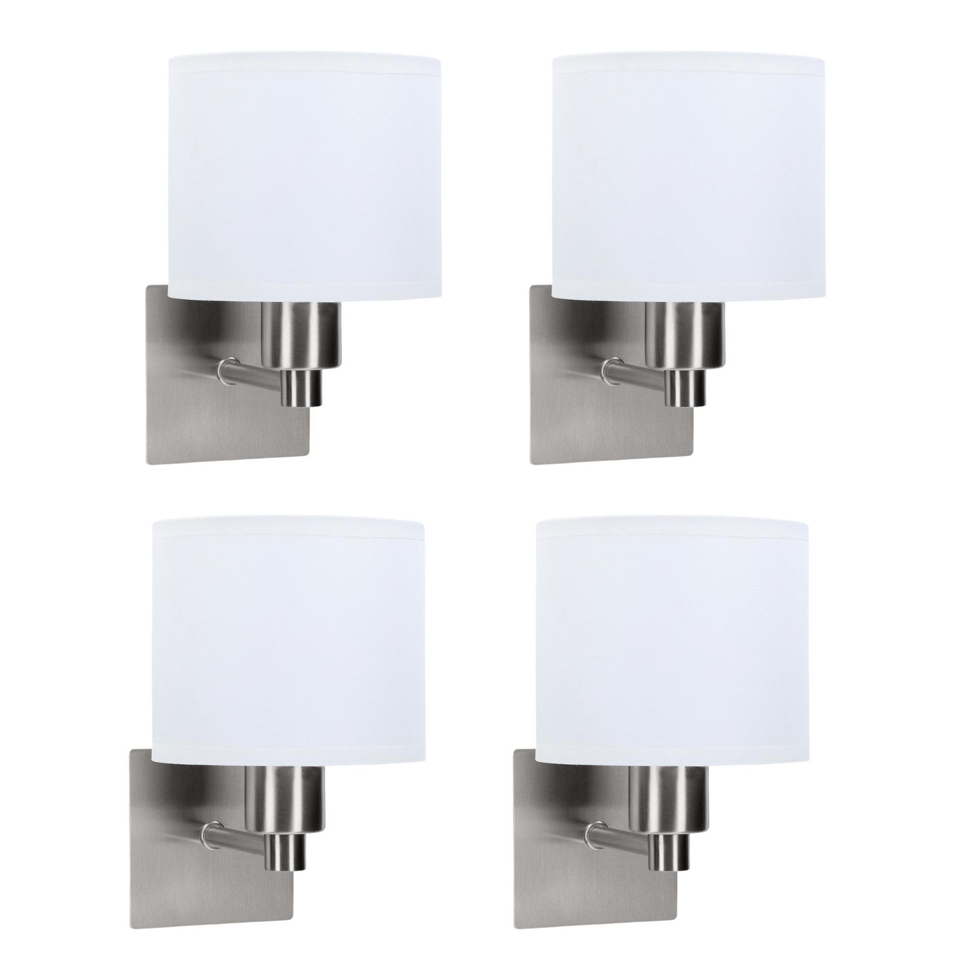 Forlight LYON (4 unidades) - Aplique de pared LED Níquel satinado con pantalla para tambor