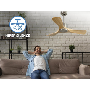Ventilateur de plafond Réversible  Thermostat Wifi Moteur à courant continu Toits en pente Télécommande Hypersilence Mémoire