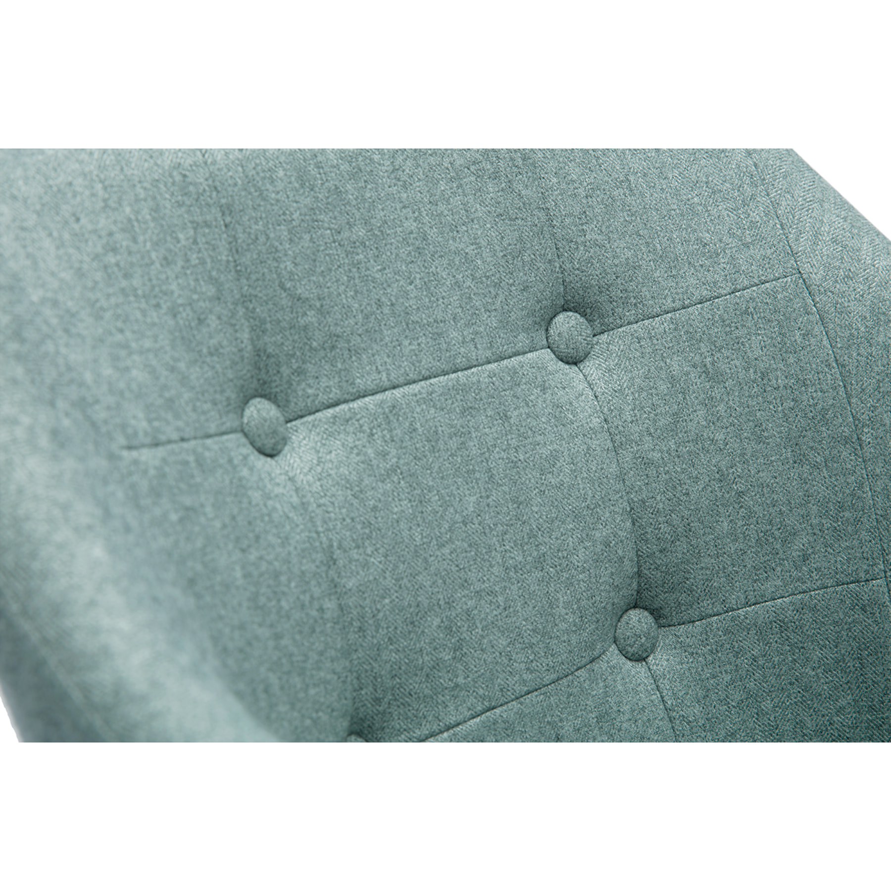 Chaise de bureau capitonnée à roulettes en tissu effet velours texturé vert de gris et métal chromé BALTIK