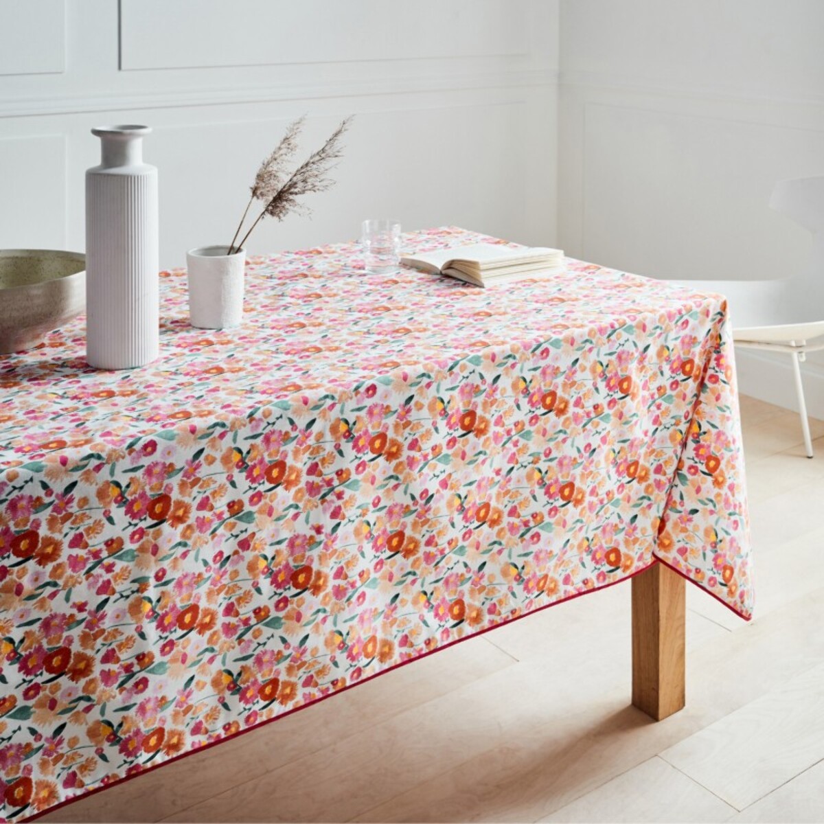 Nappe coton enduit MILLEFIORI blanc