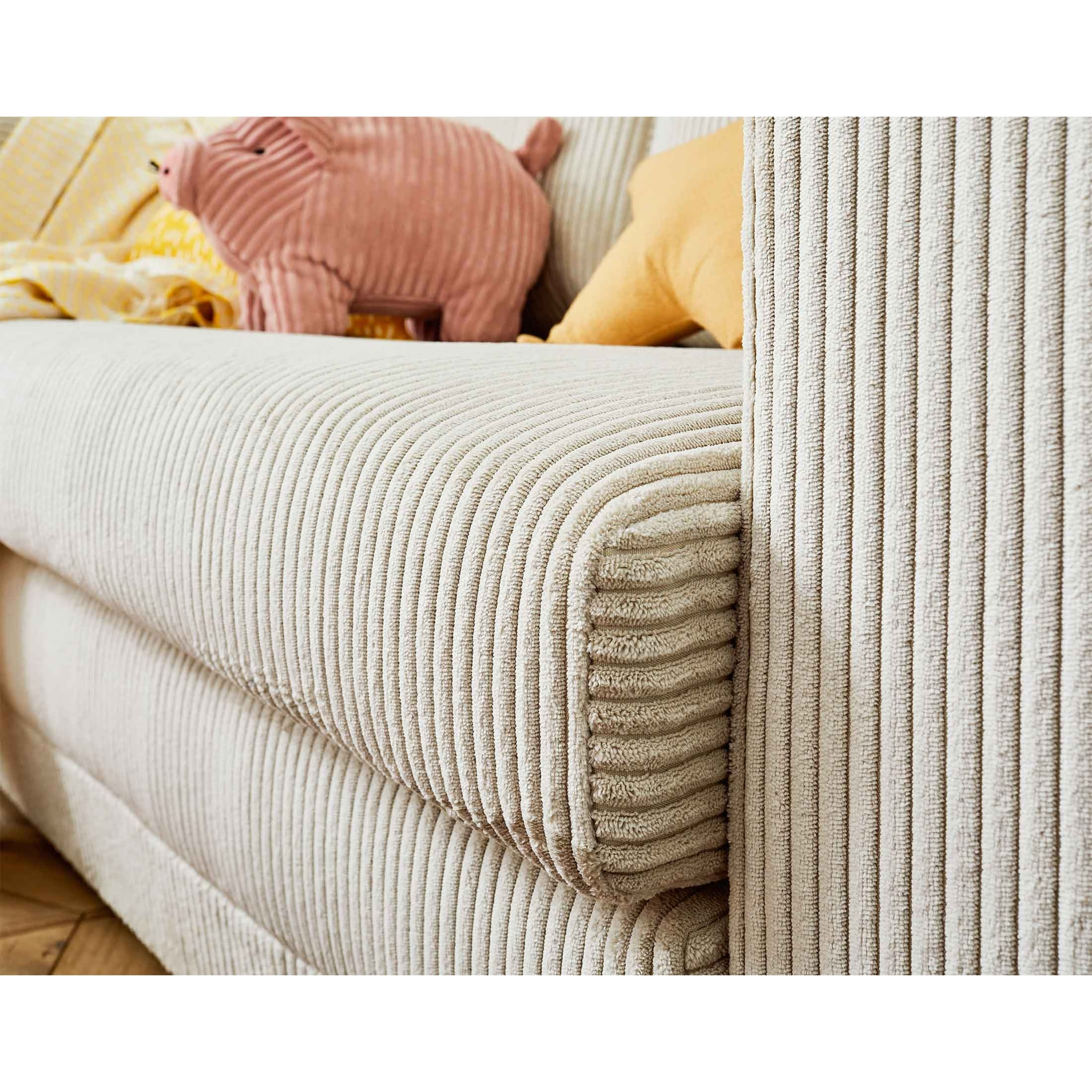 Marilia - canapé 2 places - convertible déplimousse - en velours côtelé - Beige